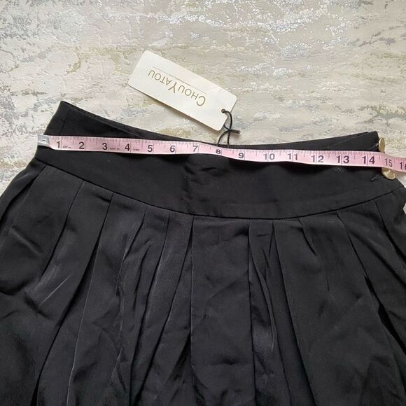 NWT Black Pleated Tennis Mini Skirt 90s Y2K - Picture 6 of 12